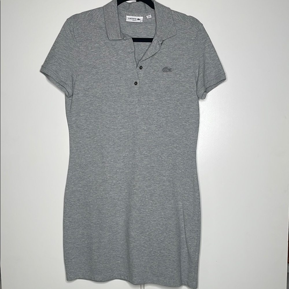 Lacoste Size 8 all Grey midi dress.